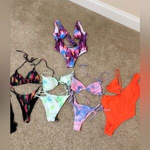 Lot of five women’s bathing suits Sizes M & L